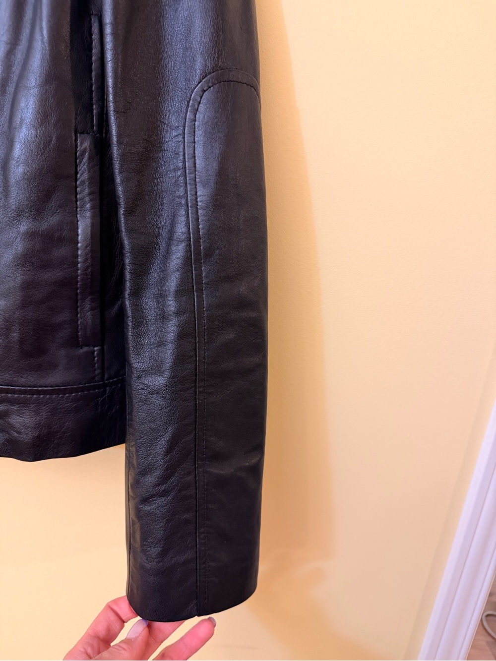 Danier Black Genuine Leather Jacket Moto Coat Detachable Thermal Liner Women M - Picture 7 of 8